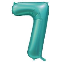 Шар фольгированный цифра 7, сатин тиффани, 102 см - вид 1 миниатюра