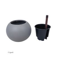 Кашпо пластиковое с дренажной системой Шар d15 х h20 см, FA57-30 - вид 4 миниатюра