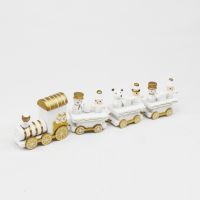 Игрушка Новогодний паровоз 20 см, дерево - вид 2 миниатюра