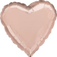 Шар фольгированный Сердце 45 см, металлик Rose Gold
