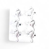 Кольцо для салфеток Морской конек d4 см, 6 шт, металл, серебро, FA61-7 - вид 1 миниатюра