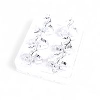 Кольцо для салфеток Морской конек d4 см, 6 шт, металл, серебро, FA61-7 - вид 2 миниатюра