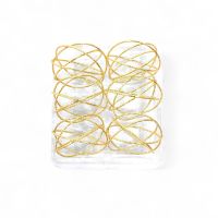 Кольцо для салфеток Сеточка d4.5 см, 6 шт, металл, золото, FA61-9