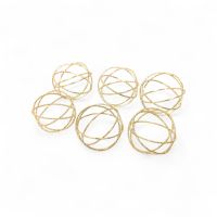 Кольцо для салфеток Сеточка d4.5 см, 6 шт, металл, золото, FA61-9 - вид 1 миниатюра