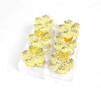 Кольцо для салфеток Цветок d4 см, 6 шт, металл, золото, FA61-11