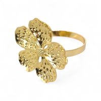 Кольцо для салфеток Цветок d4 см, 6 шт, металл, золото, FA61-11 - вид 1 миниатюра