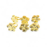 Кольцо для салфеток Цветок d4 см, 6 шт, металл, золото, FA61-11 - вид 2 миниатюра