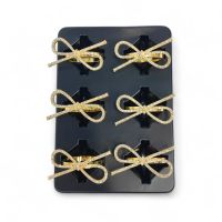 Кольцо для салфеток Бантик d4 см, 6 шт, металл, золото, FA61-12