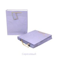 Сумка бумажная 32 х 26 х 10 см, Золотые линии, 12 шт, FA39-75 (розовый) - вид 3 миниатюра