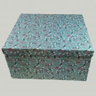 Коробка квадрат Мелкие цветы на голубом, 10 шт, М68-4 - вид 1 миниатюра