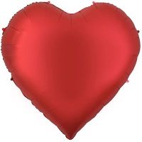 Шар фольгированный Сердце 63", сатин red