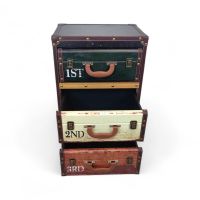 Комод Ретро 3 ящика, h63 х 41 х 29.5 см, дерево/экокожа, коричневый, FA63-25 - вид 3 миниатюра