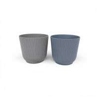 Кашпо пластиковое Рифленое d22 х h20 см, FA57-21