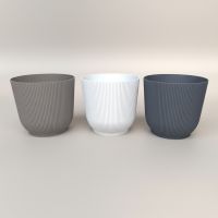 Кашпо пластиковое Рифленое d25 х h23 см, FA57-22