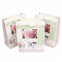 Сумка бумажная 33 х 25 х 12 см, Flowers newspaper, 12 шт, Z23-2 - вид 1 миниатюра