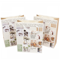 Сумка бумажная 33 х 25 х 12 см, Flowers newspaper, 12 шт, Z23-2 - вид 1 миниатюра