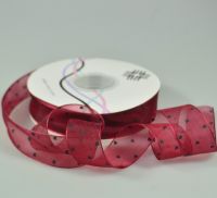 Лента органза Горох, 2,5 см х 30 ярдов, W80-54 - вид 1 миниатюра