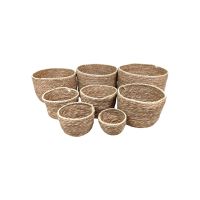 Корзина-кашпо круглая, набор из 8 шт, водоросли, натуральный, FA35-34