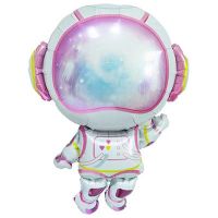 Шар фольгированный ФИГУРА Космонавт розовый 31"(79 см)