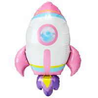 Шар фольгированный ФИГУРА Ракета розовая 25"(63 см)