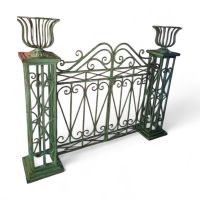 Ворота металлические декоративные h126 х 155 х 25 см, оливковый, FA59-41