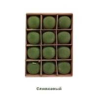 Елочный шар Бархат d6 см, 12 шт, FA48-1 (оливковый) - вид 7 миниатюра