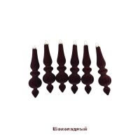 Елочное украшение Сосулька Графиня 17 см, 6 шт, бархат, FA48-3 - вид 7 миниатюра