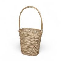 Корзина овальная с высокой ручкой h42(80) х 46 х 32 см, натуральный, FA64-24