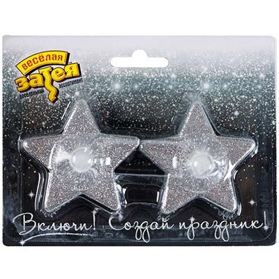 Свеча LED Звезда h2 см, 2 шт, серебро Свеча LED Звезда h2 см, 2 шт, серебро