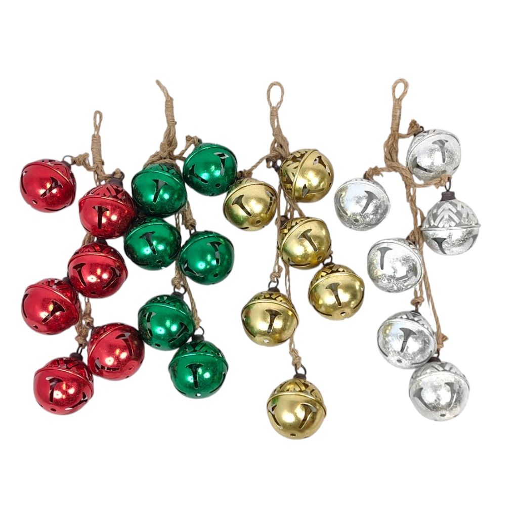 Украшение новогоднее Бубенчики на подвесе d10 см, в связке 6 шт, металл, FA42-48 Украшение новогоднее Бубенчики на подвесе d10 см, в связке 6 шт, металл, FA42-48