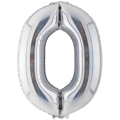 Шар фольгированный Цифра 40"/102 см, Silver блеск Шар фольгированный Цифра 40"/102 см, Silver блеск