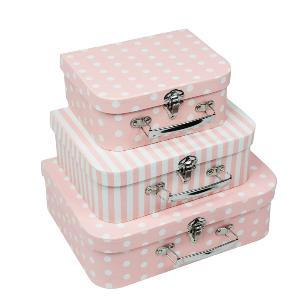 Коробка чемодан Розовый микс, набор из 3 шт, Z32-3