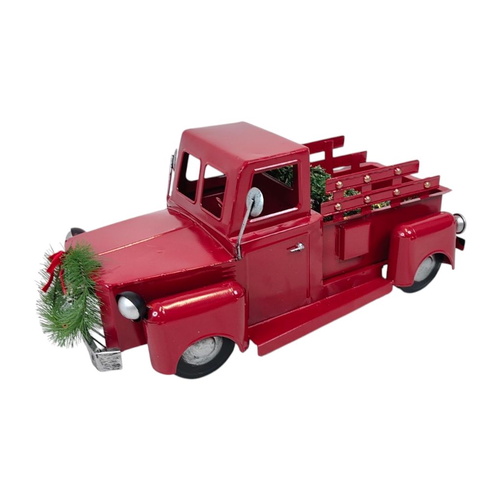 Фигура декоративная Грузовик новогодний h24 х 50 х 25 см, металл, красный, FA42-38 Фигура декоративная Грузовик новогодний h24 х 50 х 25 см, металл, красный, FA42-38