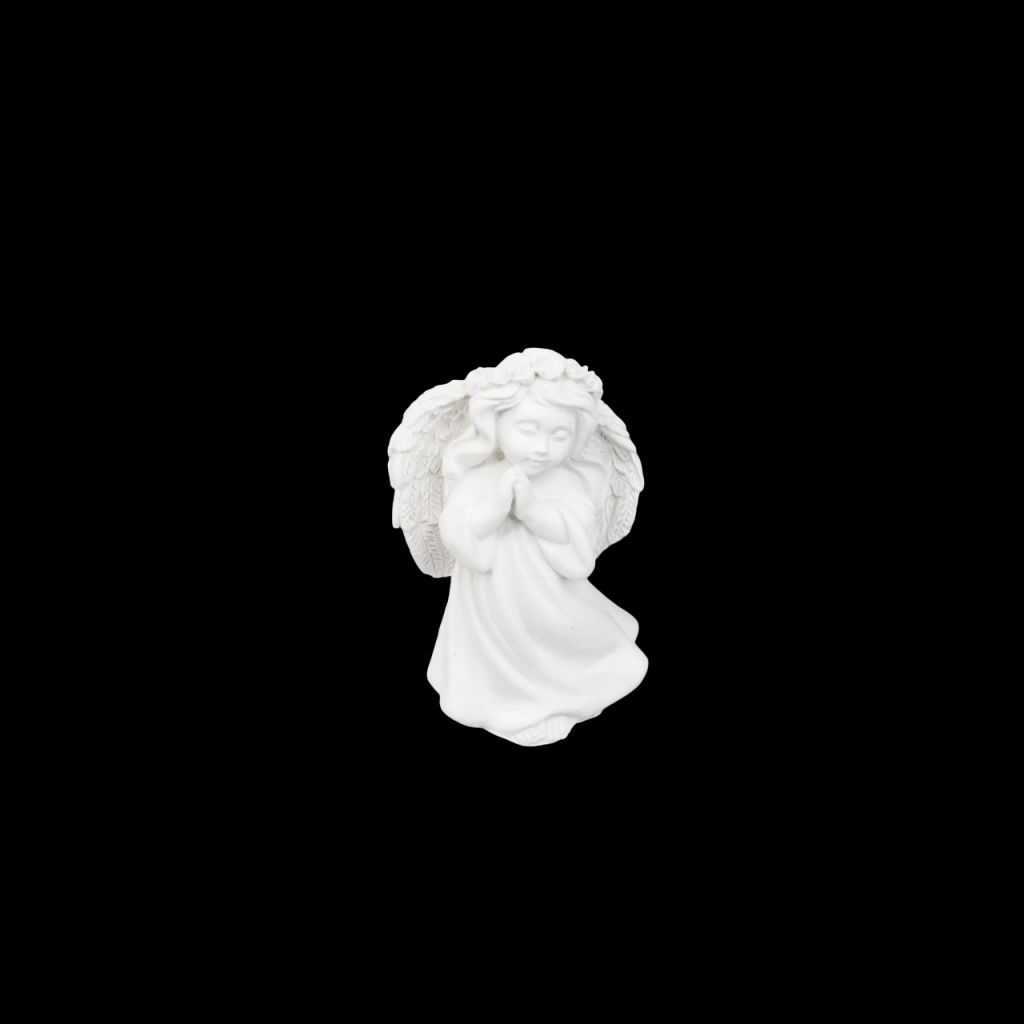 Гипсовая фигурка Ангелочек девочка h6.5 см, белый
