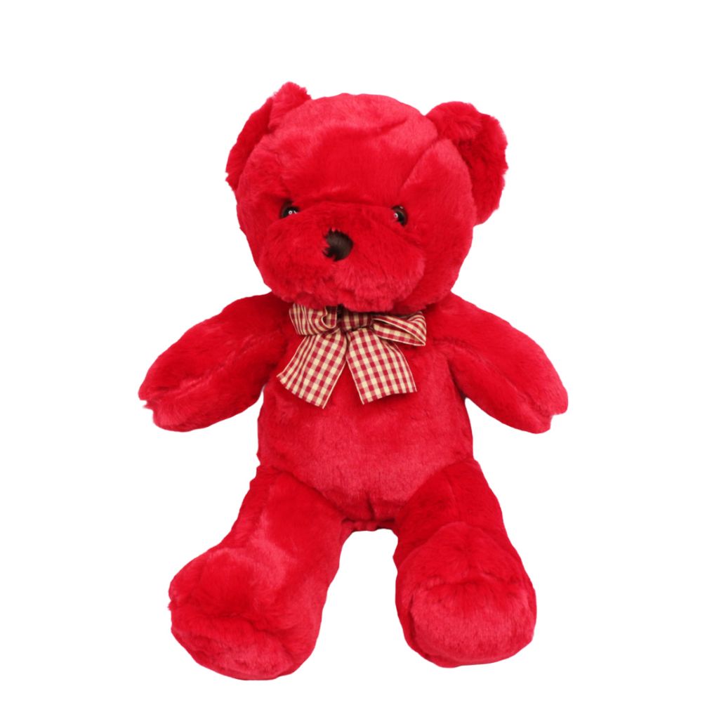 Мягкая игрушка медведь Валентин, 34 см, красный, W107-4