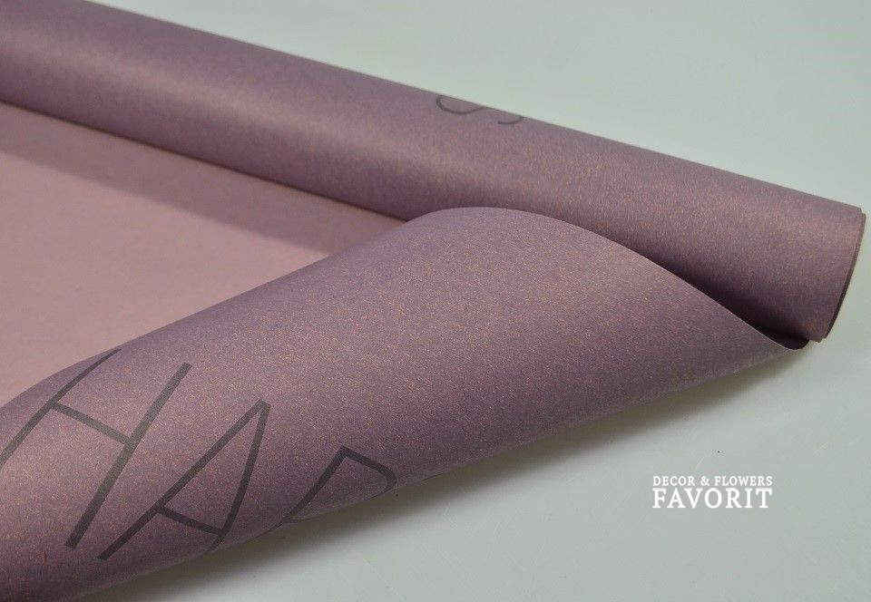 Бумага Крафт дизайнерская Happy Flowers 60 см х 10 м, темно-сиреневый/сиреневый Бумага Крафт дизайнерская Happy Flowers 60 см х 10 м, темно-сиреневый/сиреневый