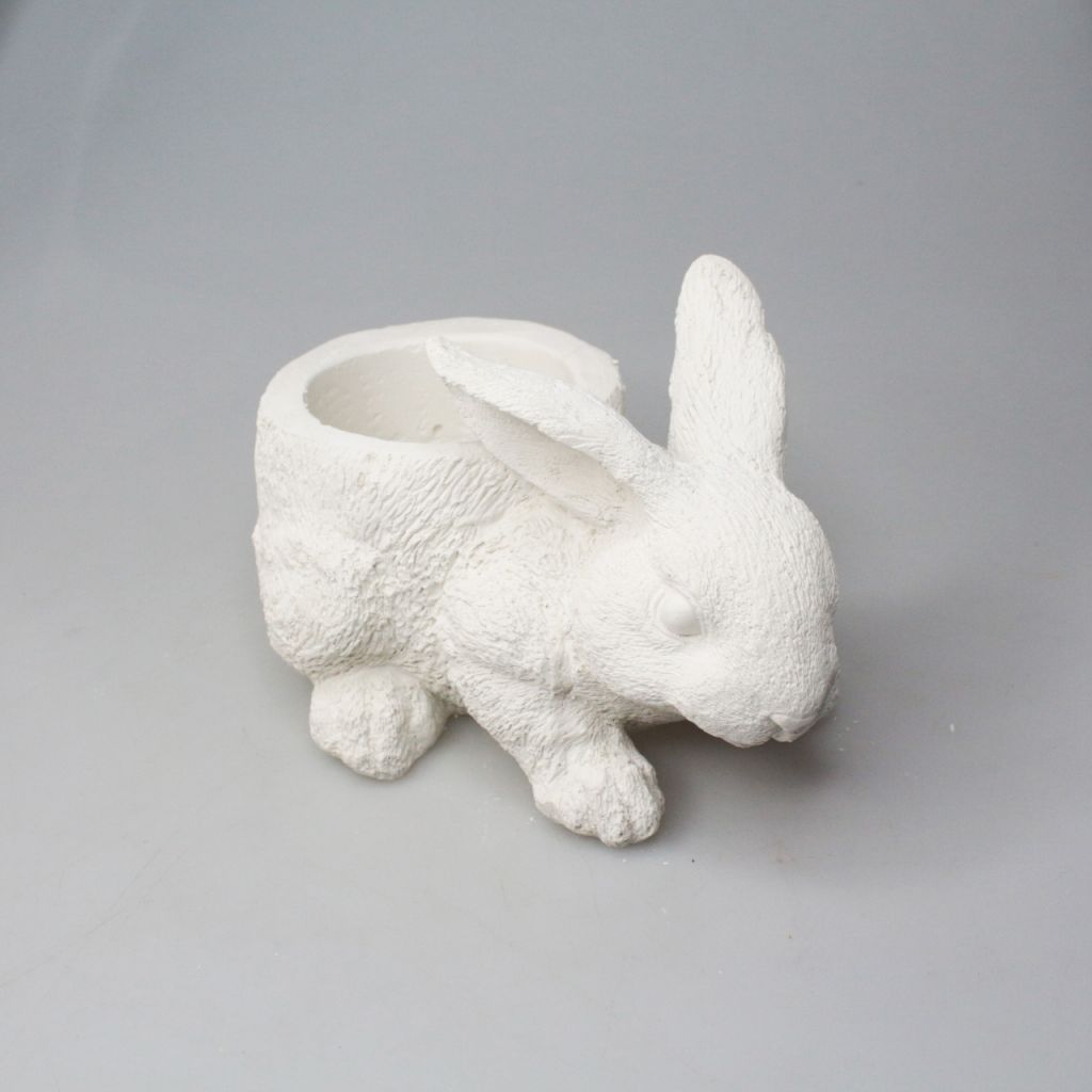 Гипсовая фигура-кашпо Кролик, h12.5 х 20 см