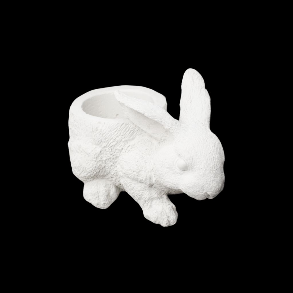 Гипсовая фигура-кашпо Кролик, h12.5 х 20 см