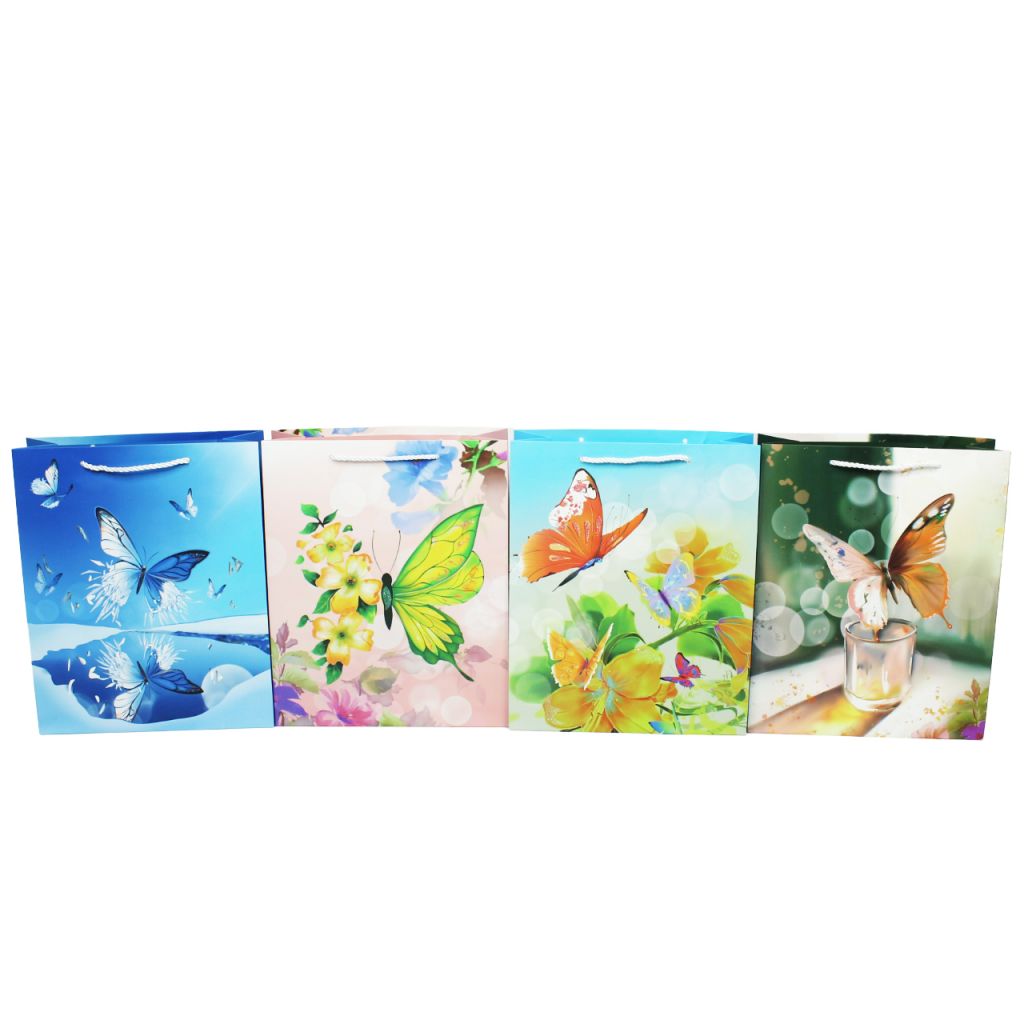 Сумка бумажная 32 х 26 х 10 см, Акварель Бабочки, 12 шт, FA1-20 Сумка бумажная 32 х 26 х 10 см, Акварель Бабочки, 12 шт, FA1-20