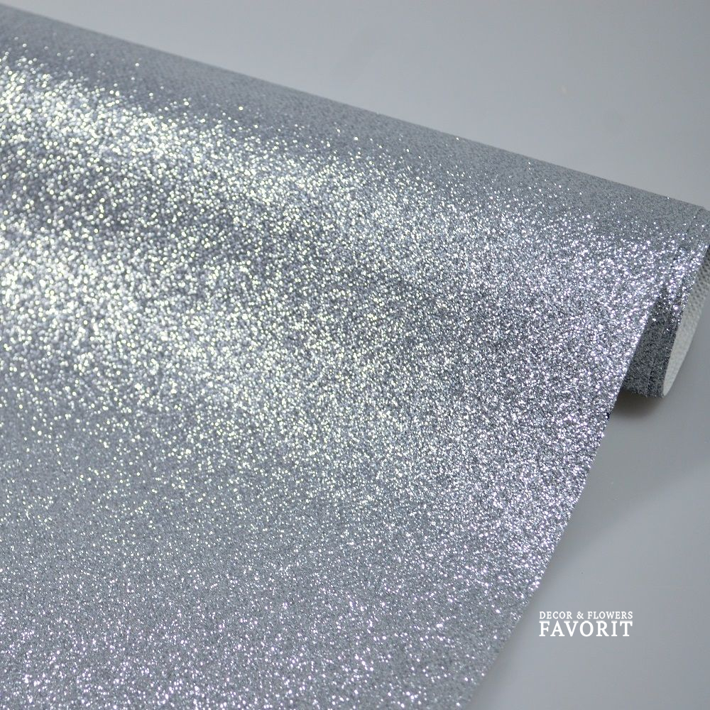 Ткань декоративная с глиттером, серебро, 140 см, Р48-2/Z15-1 Ткань декоративная с глиттером, серебро, 140 см, Р48-2/Z15-1