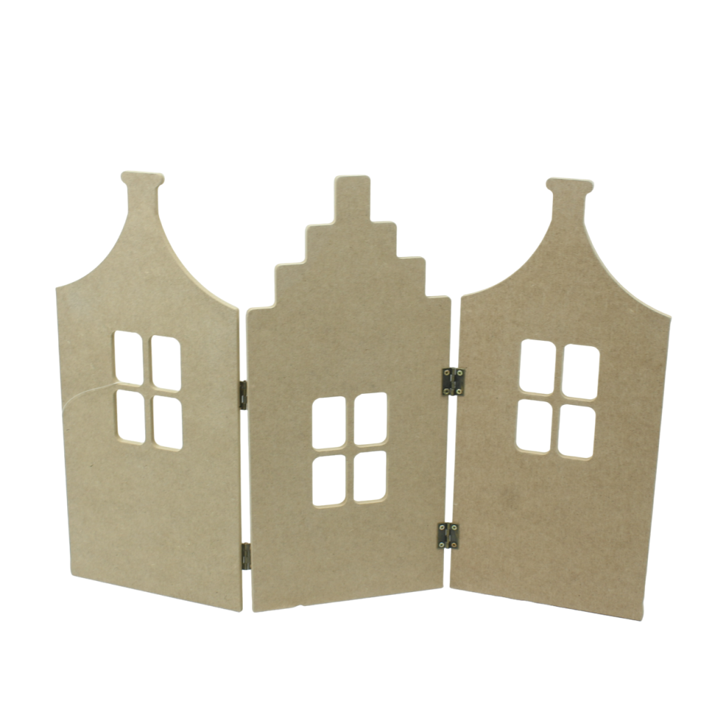 Декор Ширма из голландских домиков h39 х 55 см, МДФ, без окрашивания Декор Ширма из голландских домиков h39 х 55 см, МДФ, без окрашивания