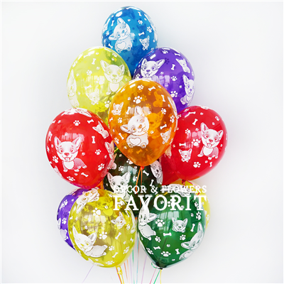 Надувные шары Корги 14", 25 шт, шелкография Надувные шары Корги 14", 25 шт, шелкография