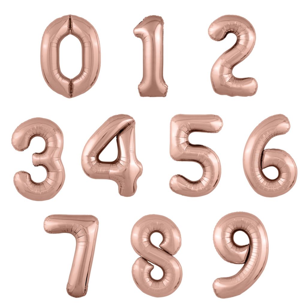 Шар фольгированный Цифра 40"/102 см, rose gold металлик Шар фольгированный Цифра 40"/102 см, rose gold металлик