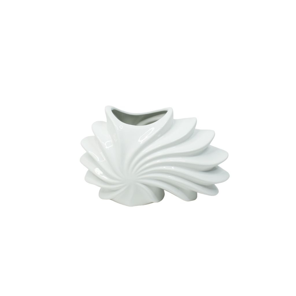 Ваза керамическая Ракушка h17 х 24 см, белый, Z53-5 Ваза керамическая Ракушка h17 х 24 см, белый, Z53-5