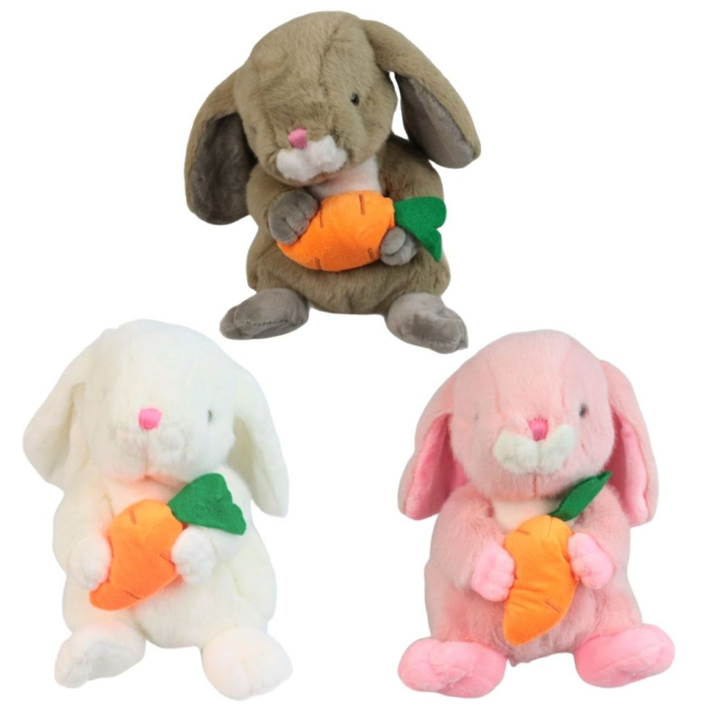 Мягкая игрушка Зайка с морковкой, h19 см, W107-10