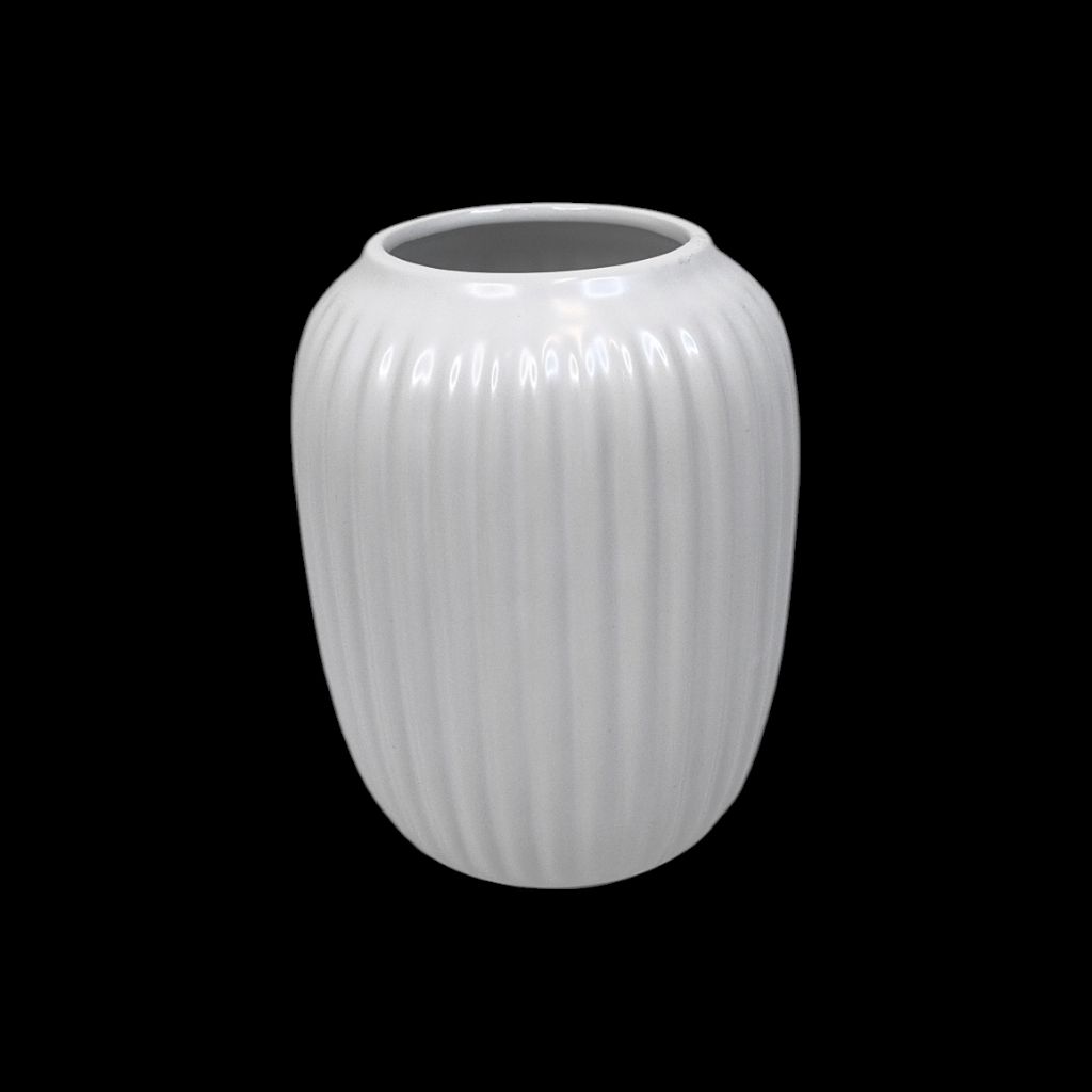 Ваза керамическая Рельефная h20 х d9 см, белый, FA32-48 Ваза керамическая Рельефная h20 х d9 см, белый, FA32-48