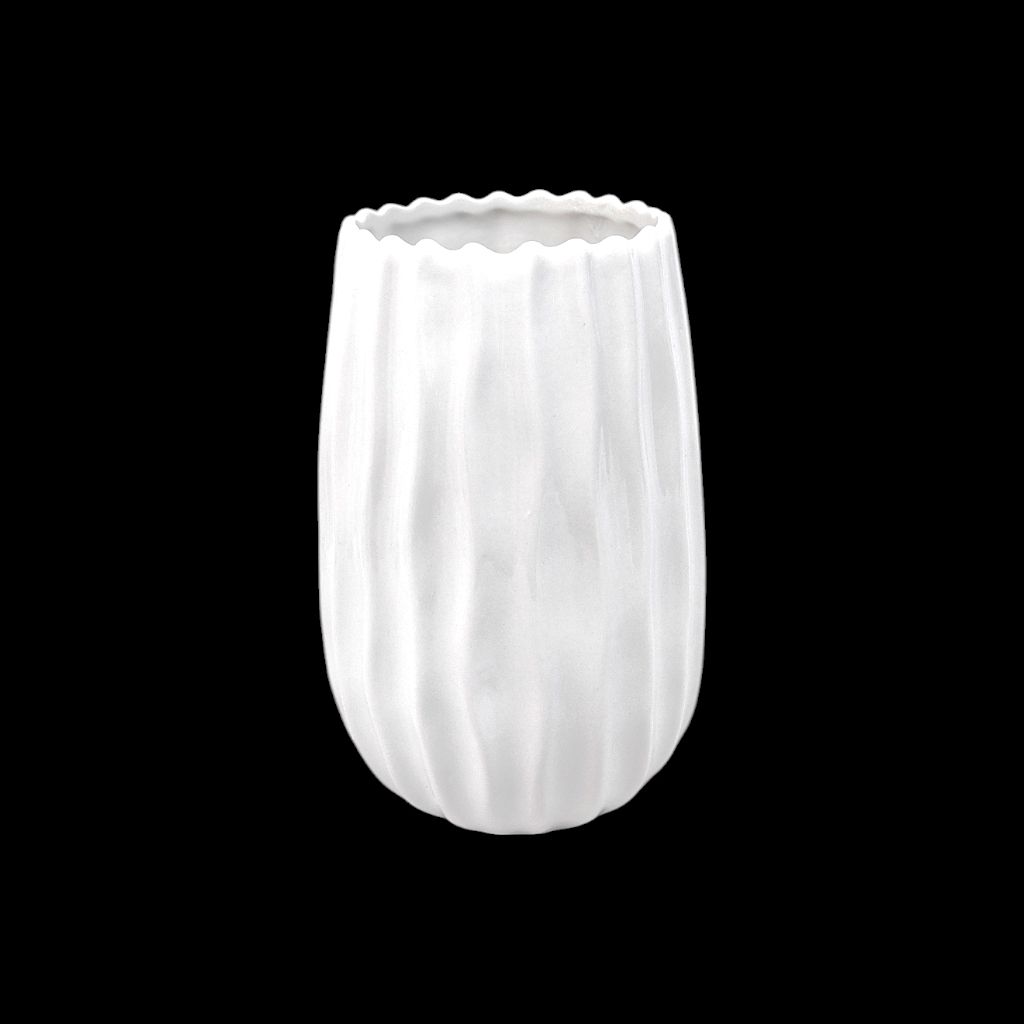 Ваза керамическая Волна h24 х d11 см, белый, FA32-49 Ваза керамическая Волна h24 х d11 см, белый, FA32-49
