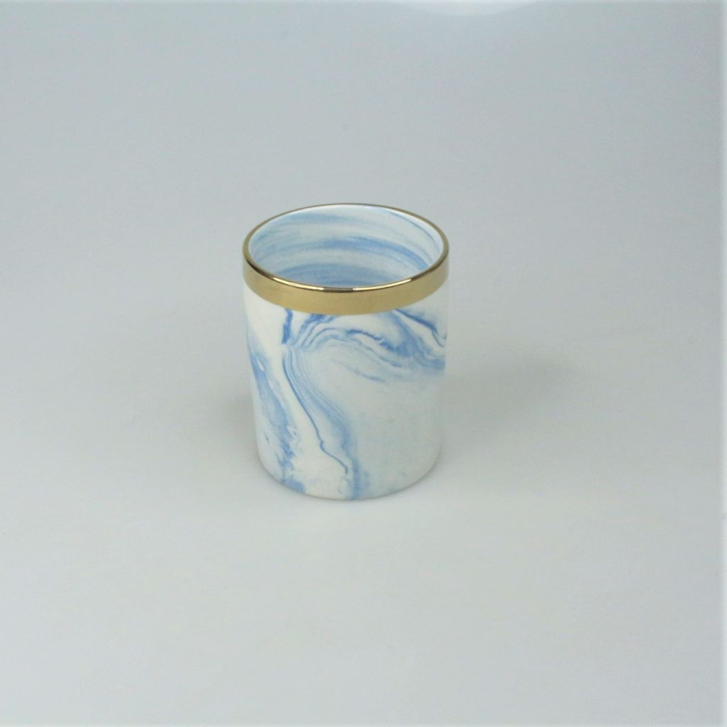 Кашпо керамическое Мрамор с золотой каймой, h9,5 х d7,5 см, голубой, Z1-33 Кашпо керамическое Мрамор с золотой каймой, h9,5 х d7,5 см, голубой, Z1-33
