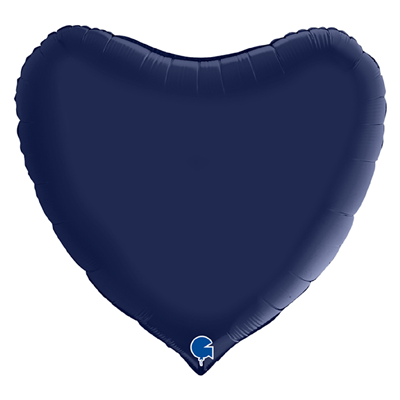 Шар фольгированный Сердце 36", сатин Blue Navy