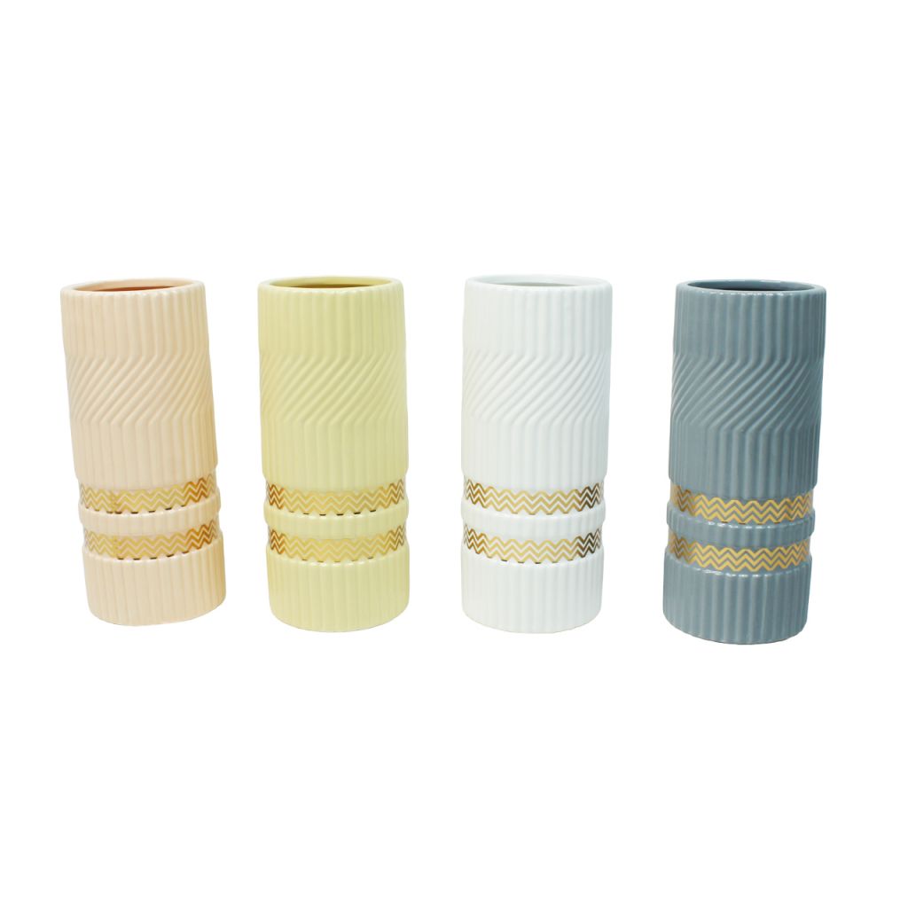 Ваза керамическая Рифленая с рисунком h26 х d9 см, Z53-12 Ваза керамическая Рифленая с рисунком h26 х d9 см, Z53-12